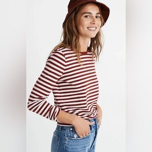 Madewell Northside Long Sleeve Vintage Tee in Driggs Stripe Women's Size M